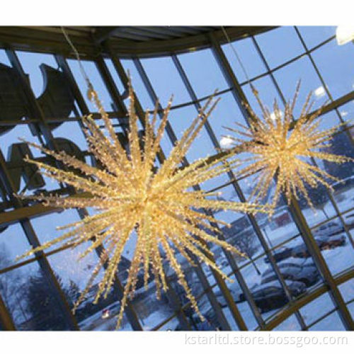 Foldable 3D skyball, 80cm diameter with golden color painting and warm white LED, 230/110V